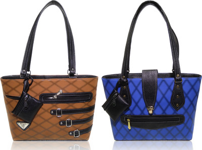 

AZED Collections Shoulder Bag(Brown, Blue), Blue;brown