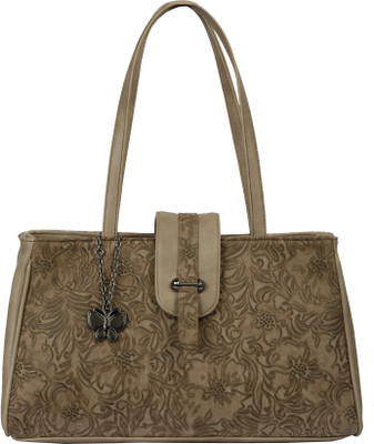 

Butterflies Tote(Brown, Beige), Beige;brown