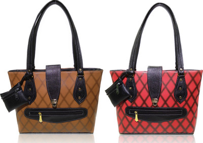 

AZED Collections Shoulder Bag(Brown, Red)