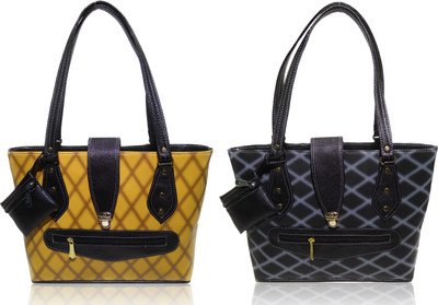 

AZED Collections Shoulder Bag(Yellow, Black), Black;yellow