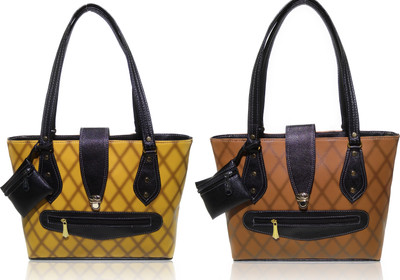 

AZED Collections Shoulder Bag(Yellow, Brown), Brown;yellow