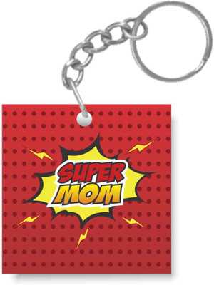 

Giftsmate KH5657_R Mothers Day Gifts Super Mom Keychain Keyring for Mom - Red Key Chain