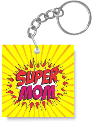 

Giftsmate KH5657_Y Mothers Day Gifts Super Mom Keychain Keyring for Mom - Yellow Key Chain