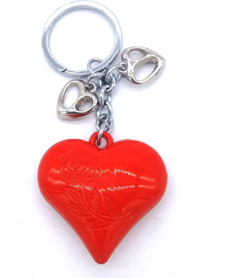 

Insasta lovely Big Red Heart with Two Small Hearts Key Chain