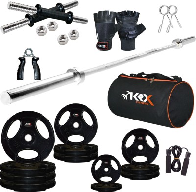 KRX 90 kg Professional Combo 9 with Metal Integrated Rubber Plates Home Gym Combo