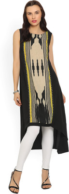 W Women Solid Straight Kurta(Beige)