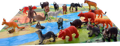

Bonkerz 20 Pcs Wild Animals Set (Medium Size) - Learning and Educational Toy + Made of Rubber + Non-Toxic(Multicolor)
