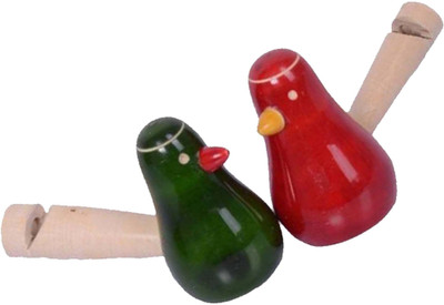 

Khadi Eco Basket Channapatna Wooden Bird Whistle Set of 2(Red, Green)