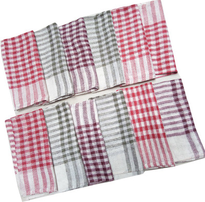 G S COLLECTIONS Duster Cloth, Multipurpose Kitchen Roti Napkin/Cloth, Table Duster Wiper Wet and Dry Cotton Cleaning Cloth (18 x 17 in) Set of 12 Pcs Multicolor Cloth Napkins(12 Sheets)