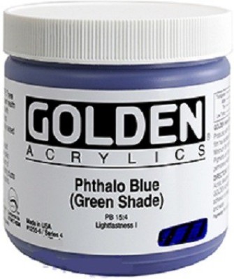 GOLDEN Heavy Body Acrylic Paints 236ML Blue (Phthalo Blue Green Shade)(Set of 1, Phthalo Blue Green Shade)