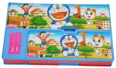

13-HI-13 Themed Flowers Art Plastic Pencil Box(Set of 1, Multicolor)