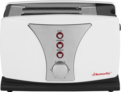 

Butterfly BSTP17-18A 800 W Pop Up Toaster(White & Black)