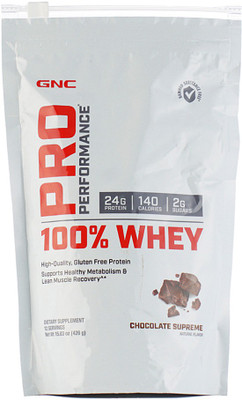 

GNC Pro Performance 100 % Whey Protein Powder for Weight Gain (Chocolate) (1.09 LB) Whey Protein(426 g, Chocolate)