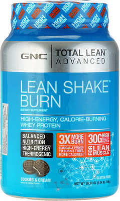 

GNC Total Lean Advanced Lean Shake Burn - Calorie Burning Thermogenic and Whey Protein Blend (Cookies & Cream) (26.72 Oz) Protein Blends(757 g, Cookies and cream)