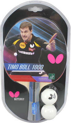 Butterfly Timo boll 1000 ( With 2 balls ) Multicolor Table Tennis Racquet(Pack of: 2, 350)