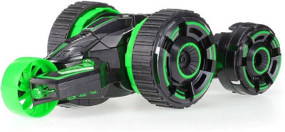 

Smilemakers 5-Wheeled Super-Fast Tumbling Stunt Car with LED Lights(Green, Black), Black;green