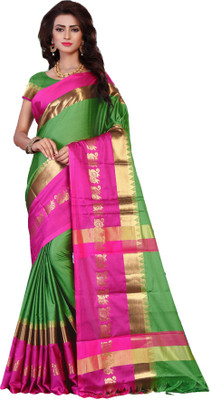 Fashion Ritmo Woven Bollywood Cotton Silk Saree(Multicolor) Fashion Ritmo Woven Bollywood Cotton Silk Saree(Multicolor)