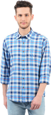 Pepe Jeans Men Checkered Casual Blue Shirt