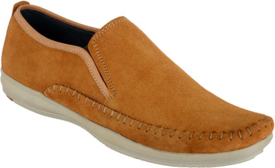 

Goosebird Men's Leather Oxford Casual Shoes Slip on Praty Wear Casuals For Men(Tan