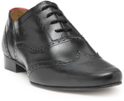 

Hats Off Accessories Genuine Leather Premium Brogues Shoes Lace Up For Men(Black