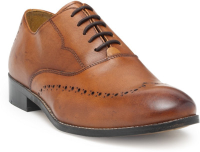 

Hats Off Accessories Genuine Leather Brogues Shoes Lace Up For Men(Tan