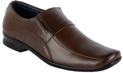 

Goosebird Men's Leather Oxford Shoes Formal Dress Shoes Slip On For Men(Brown