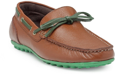 Hats Off Accessories Genuine Leather Boat Shoes For Men(Tan