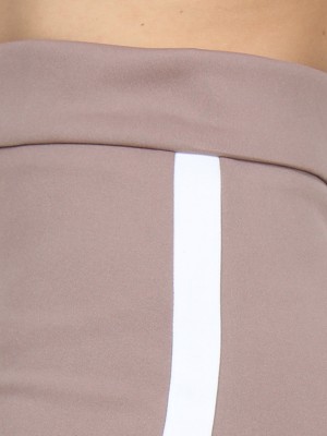 Cation Solid Women Straight Beige Skirt