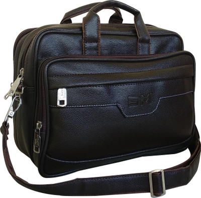 

SM 11 inch Laptop Messenger Bag(Black), Coffee