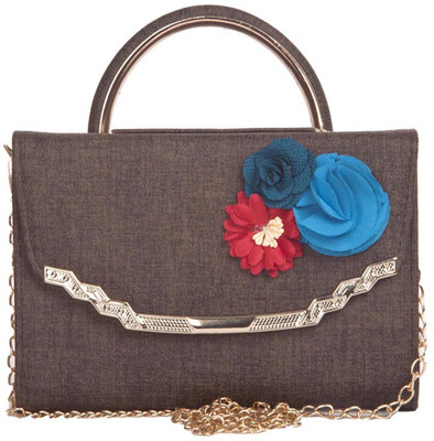 

Aliado Women Evening/Party Grey Leatherette Sling Bag
