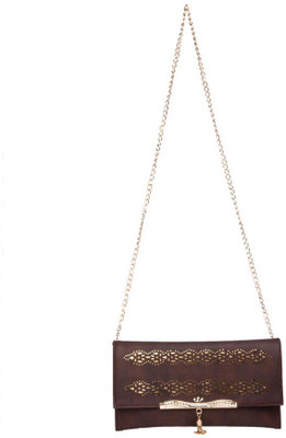 

Aliado Women Evening/Party Brown Leatherette Sling Bag