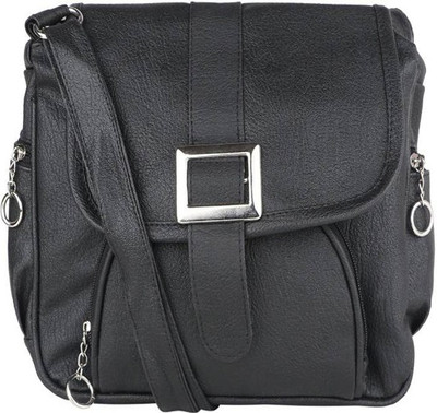 

Mukul Collection Women Casual Black PU Sling Bag