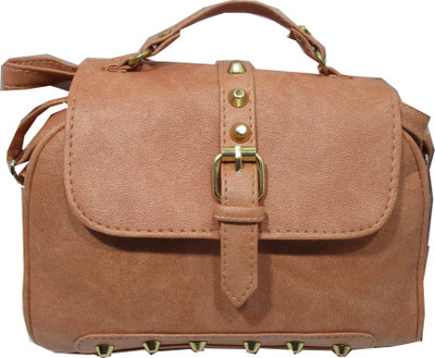 

Rahmanbags Girls Casual Brown PU Sling Bag