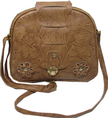 

Rahmanbags Girls Casual Brown PU Sling Bag