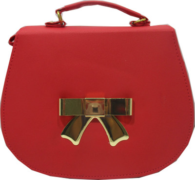 

Rahmanbags Girls Casual Red PU Sling Bag