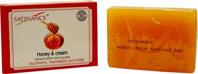 

Satinance Honey & Cream Aromatherapy Bathing Bar (Soap) – 100g (Sulphate, Parabeen, SLS Free)(100 g)
