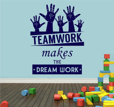marvellous 80 cm m_teamworkmakesdreamwork Self Adhesive Sticker(Pack of 1)