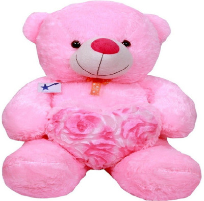 

NP NAVEEN PLASTIC Sweet Heart Pink Teddy Bear - 50 cm - 1 cm(Pink)