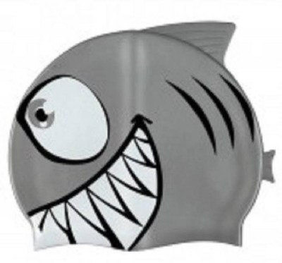 

N.V COMMUNICATION24X7 BEST QUALITY SILICONE SHARK Swimming Cap(Grey, Pack of 1)