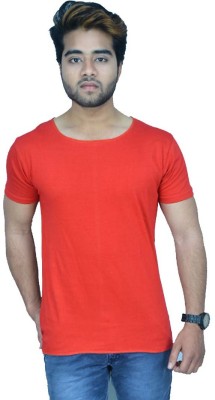Himgiri International Solid Men Round Neck Red T-Shirt