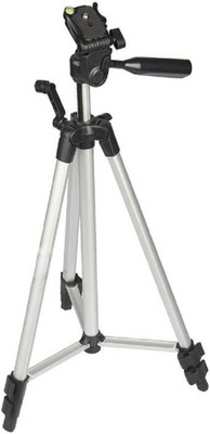 

BJOS TF-3110A Metal Extendable Tripod Stand Monopod For Canon SONY Camera Camcorder Tripod (Silver, Black, Supports Up to 1500 g) Tripod(Silver & Black, Supports Up to 1500 g)