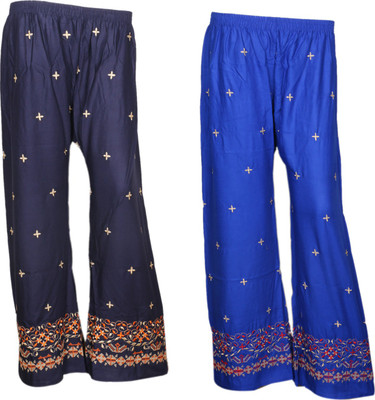 IndiWeaves Regular Fit Women Blue Trousers