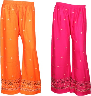 IndiWeaves Regular Fit Women Pink, Orange Trousers