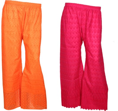 IndiWeaves Regular Fit Women Pink, Orange Trousers