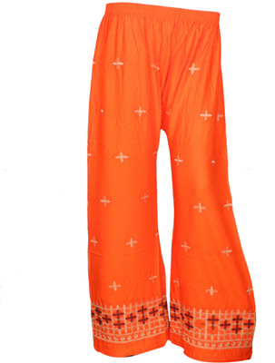 IndiWeaves Regular Fit Women Orange Trousers