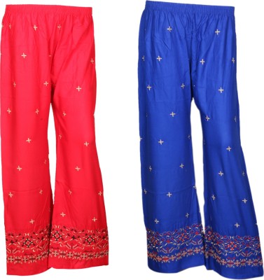 Indistar Regular Fit Women Red, Blue Trousers