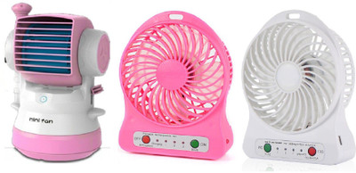 

Elegant Shopping Air Conditioner Rechargeable Fan Desktop Humidifier Fan Portable Cooling, Purple, White & Pink USB Fan, USB Humidifier(Pink, White)