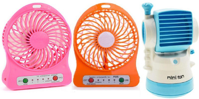 

Elegant Shopping Air Conditioner Rechargeable Fan Desktop Humidifier Fan Portable Cooling, Purple, White & Pink USB Fan, USB Humidifier(multoicolor)