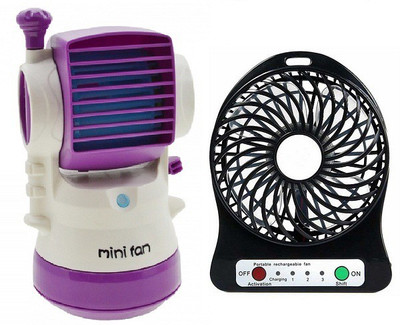 

Elegant Shopping Air Conditioner Rechargeable Mini Fan Desktop Humidifier Fan Portable Cooling Purple, White & Black USB Fan, USB Humidifier(Black, Purple, White)