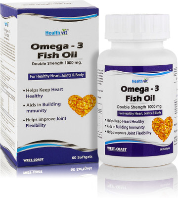

HealthVit Omega-3 Fish Oil 60 Softgels For Healthy Heart, Joints & Body(60 No)